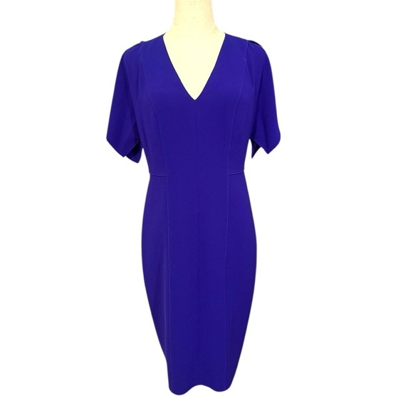 Elie Tahari Dresses & Skirts - Elie Tahari Lourdes Dress | Size 6 | Blue V-Neck Flutter Sleeve NWT $398